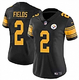 Women's Pittsburgh Steelers #2 Justin Fields Black Color Rush Football Stitched Jersey Dzhi,baseball caps,new era cap wholesale,wholesale hats